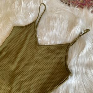 F21 Olive Green Bodycon Midi dress